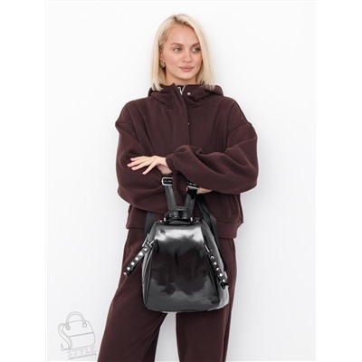 Рюкзак женский кожаный 19001-8 black Polina&Eiterou  в Новосибирске