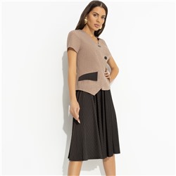 Костюм с юбкой дизайнерский, Утончённый вкус (2 в 1, бельгийский шоколад)