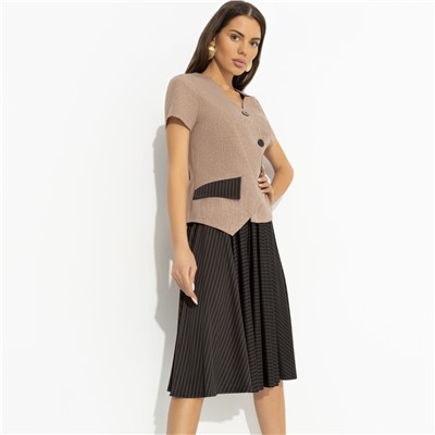 Костюм с юбкой дизайнерский, Утончённый вкус (2 в 1, бельгийский шоколад)