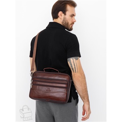 Портфель мужской кожаный 7807-4 brown Fuzhinino  в Новосибирске