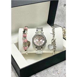Подарочный набор для женщин часы, 2 браслета + коробка #22853035
