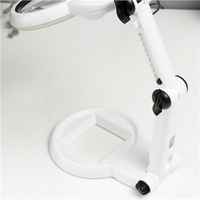 Лампа-лупа для творчества LEDx18 от 3ААА, USB белый 24.5×22 см