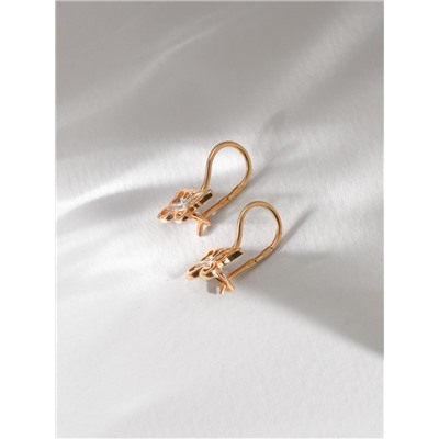 Серьги детские из золочёного серебра на петле с алмазной огранкой - Бабочки 925 пробы ДС-037з