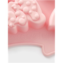 Форма для выпечки новогодняя Доляна «Ёлочки», силикон, 22×20.6×2.5 см, 6 ячеек, розовая