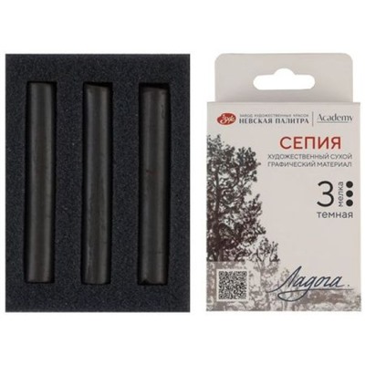 Сепия темная 3 мелка Ладога, 2721422307 Невская палитра