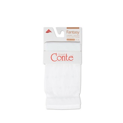 Полиамидные CONTE FANTASY Удлиненные носки с прозрачным верхом в горошек