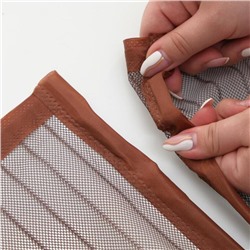 Сетка москитная для дверей, 90×210 см, на магнитах, коричневая