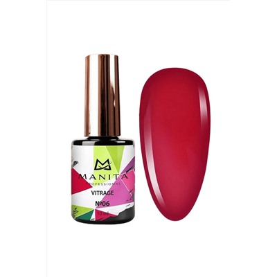 Manita Professional Гель-лак для ногтей c эффектом витража / Vitrage №06, бордовый, 10 мл KRISTALLER, 1112812