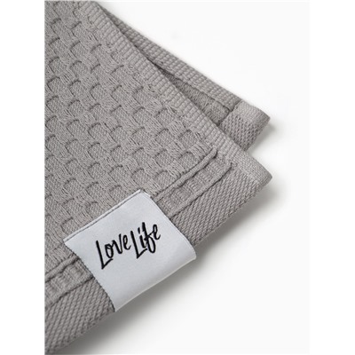 Полотенце махровое LoveLife «Ордос» 70×130 см, серое, 100% хлопок, 430 г/м²