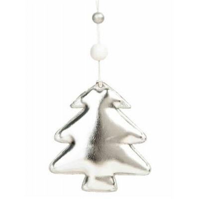 Новогоднее подвесное украшение "Блестящая серебристая елка" из полиуретана 8х1,5х9 см 81431 Феникс-Презент