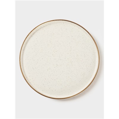 Блюдо фарфоровое сервировочное с бортиком Magistro Poursephona, d=25.5 см, бежевый