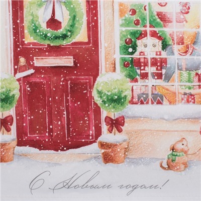 Полотенце Этель «Зимние радости» 40×70 см, 100% хлопок, саржа 190 г/м²