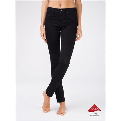 Высокая посадка CONTE CON-96 Моделирующие черные джинсы с высокой посадкой