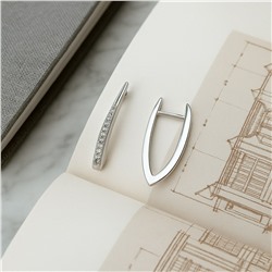 Серьги ювелирная бижутерия коллекция "Дубай" покрытие посеребрение, вставка: цирконы, арт.007.140