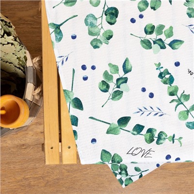 Простыня для бани «Эвкалипт» 150×180±5 см, 100% хлопок, вафельное полотно, 160 г/м²