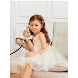 Платье нарядное для девочки MINAKU: PartyDress, рост 116-122 см, цвет молочный