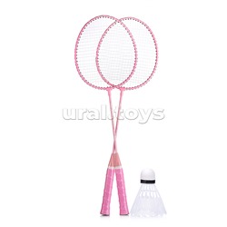 Набор бадминтон, цвет розовый, в сумке