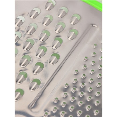 Тёрка с контейнером Доляна «Универсал», 2 в 1, 19×14.5×3.5 см, зелёная