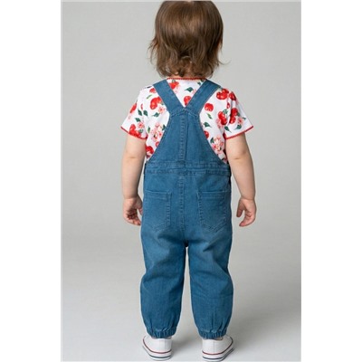 Полукомбинезон детский текстильный джинсовый для девочек PLAYTODAY, 1243943