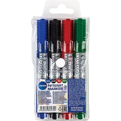 Набор 4 маркера перманентных круглые 80270 Centrum