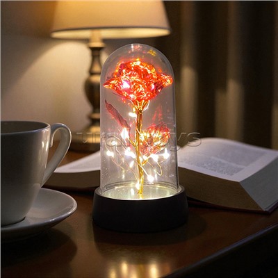 Светильник "Волшебный цветок" в коробке (красный)