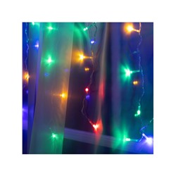 Гирлянда «Занавес» 1.5×1 м, IP20, прозрачная нить, 180 LED, свечение мульти, 8 режимов, 220 В