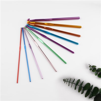 Набор крючков для вязания, d=0.6-6.5 мм, 12.5/15 см, 22 шт., МИКС