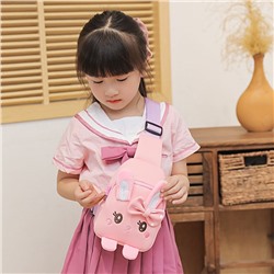 6118-1 роз Рюкзак на одно плечо для девочек (18х14х7)