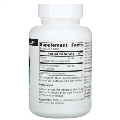 Source Naturals, Guarana Energizer, 900 мг, 60 таблеток