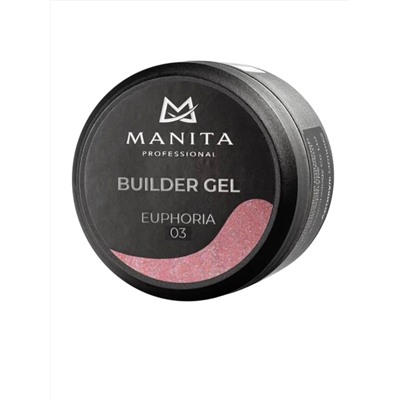 MANITA Гель моделирующий для ногтей с хлопьями юки / Builder Gel Euphoria №03, 15 мл 28102