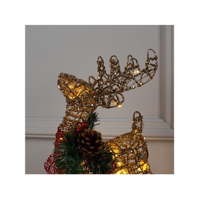 Светодиодная фигура «Олень золотистый» 36×20×10 см, металл, батарейки ААх3 (не в комплекте), свечение тёплое белое