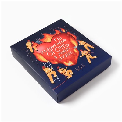 Полотенце махровое «Огонь в сердце», 35×60 см, хлопок 100%, жёлтое