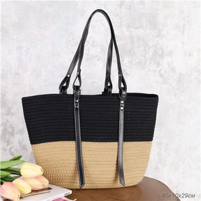 Сумка плетеная 45x29x16x26 / DW-09 /уп 1/коричнево-черная