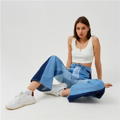 Джинсы женские палаццо MINAKU: Jeans Collection, размер 48, синие