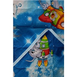 Покрывало детское стеганое бязь 1,5 сп хлопок 100% Космики