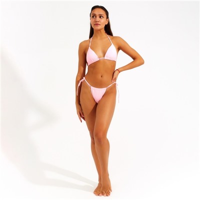 Купальник раздельный с завязками женский MINAKU, розовый, размер 46