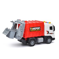 Машина "Мусоровоз" (свет, звук)  в коробке (красный)
