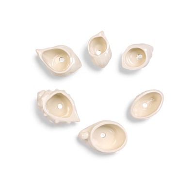 Набор декоративных кашпо для цветов «Ракушки», керамика, 6 шт.