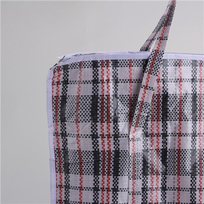 Сумка хозяйственная на молнии, 45 л, 45×20×50 см, чёрная/белая