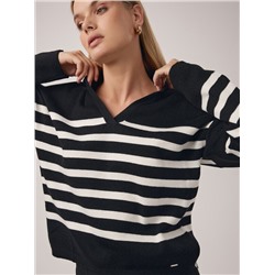 Вязаные джемперы CONTE Джемпер-поло объемного силуэта из пряжи с шерстью LDK 2390