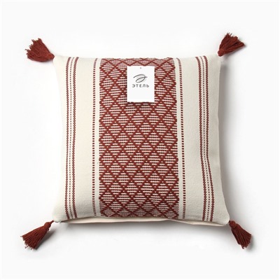 Наволочка декоративная «Этель», сканди, 45×45 см, бордовая