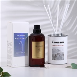 Набор диффузор ароматический Aromame, французская лаванда, 500 мл, круглая банка