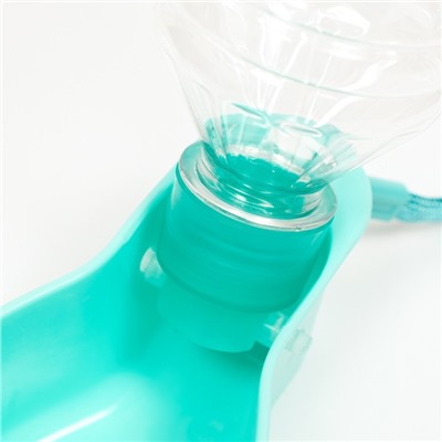 Автопоилка прогулочная с фигурной бутылочкой, 450 мл, пластик, бирюзовая