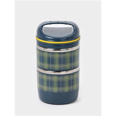 Ланч бокс TAKE IT EASY «Аланхе», 1.08 л, 2 уровня, нержавеющая сталь, синий