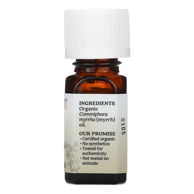 Aura Cacia, чистое эфирное масло, органическая мирра, 7,4 мл (0,25 жидк. унции)