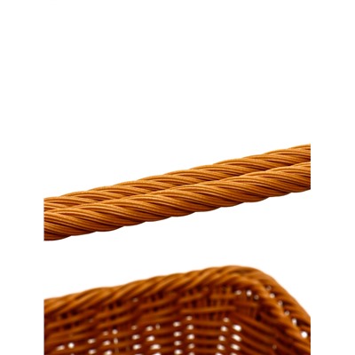 Корзина плетёная для хранения, 40×31×17 см, ручка h=17 см, пластиковая, коричневая