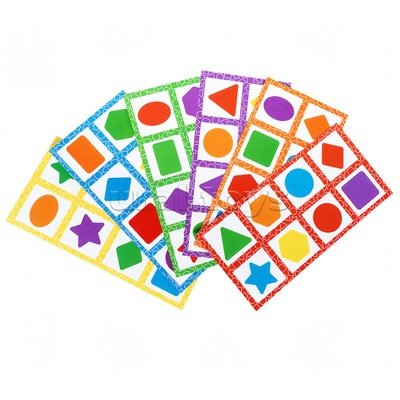 Лото с деревянными фишками "Цвета и формы" (деревянная коробка)