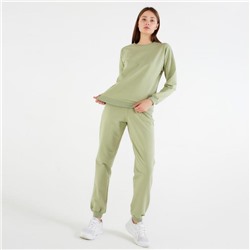 Костюм женский (свитшот, брюки) MINAKU: Casual Collection, размер 48, цвет фисташковый