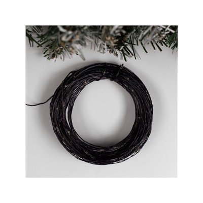 Гирлянда «Нить» 20 м роса, IP20, чёрная нить, 200 LED, свечение белое, 12 В