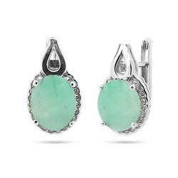Серьги из серебра изумруд, SL-RIC49
